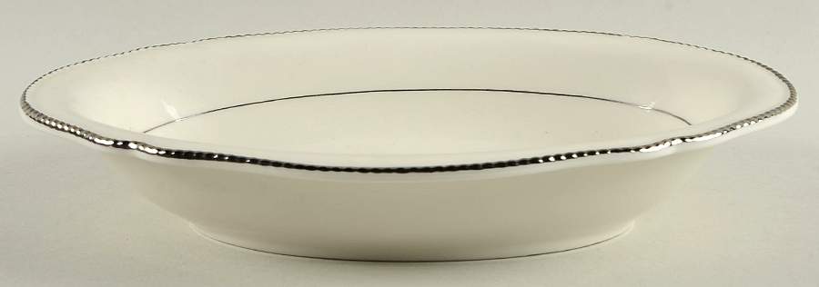 Empire (No Wreath, Platinum Trim) 10" Oval Vegetable Bowl by Castleton (USA)-1