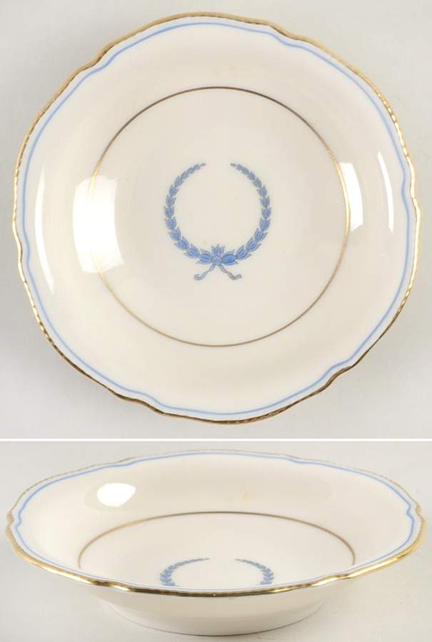 Empire (Blue Wreath, Gold Trim) Fruit/Dessert (Sauce) Bowl by Castleton (USA)-1