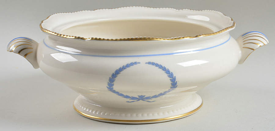 Empire (Blue Wreath, Gold Trim) Round Vegetable No Lid by Castleton (USA)-1