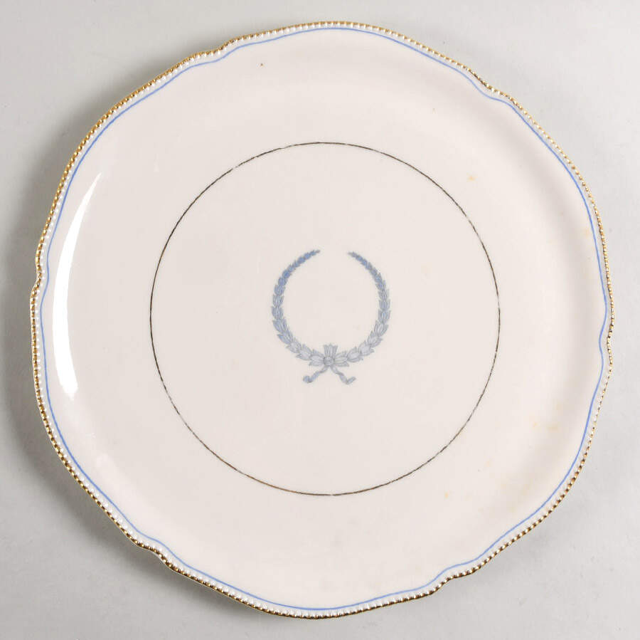 Empire (Blue Wreath, Gold Trim) 12" Chop Plate (Round Platter) by Castleton (USA)-1