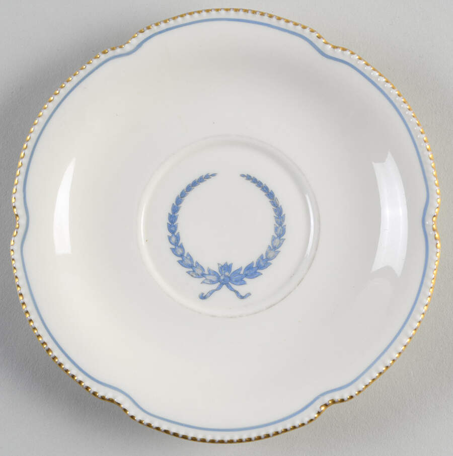 Empire (Blue Wreath, Gold Trim) Saucer for Cream Soup Bowl by Castleton (USA)-1