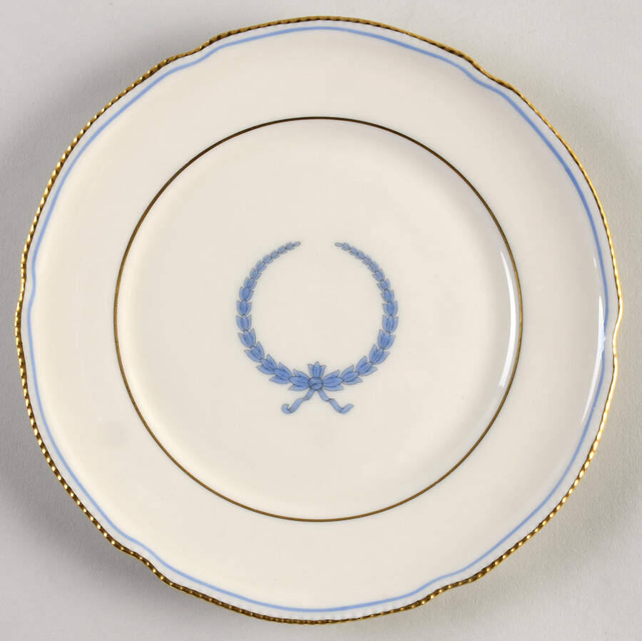 Empire (Blue Wreath, Gold Trim) Salad Plate by Castleton (USA)-1