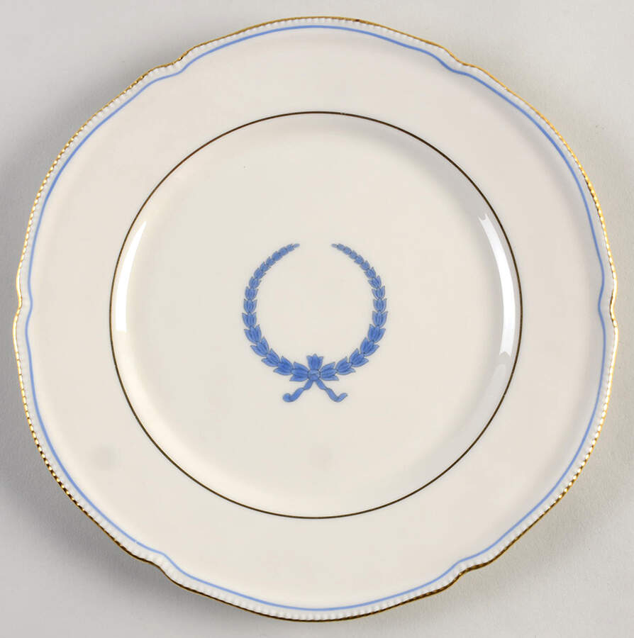 Empire (Blue Wreath, Gold Trim) Dinner Plate by Castleton (USA)-1