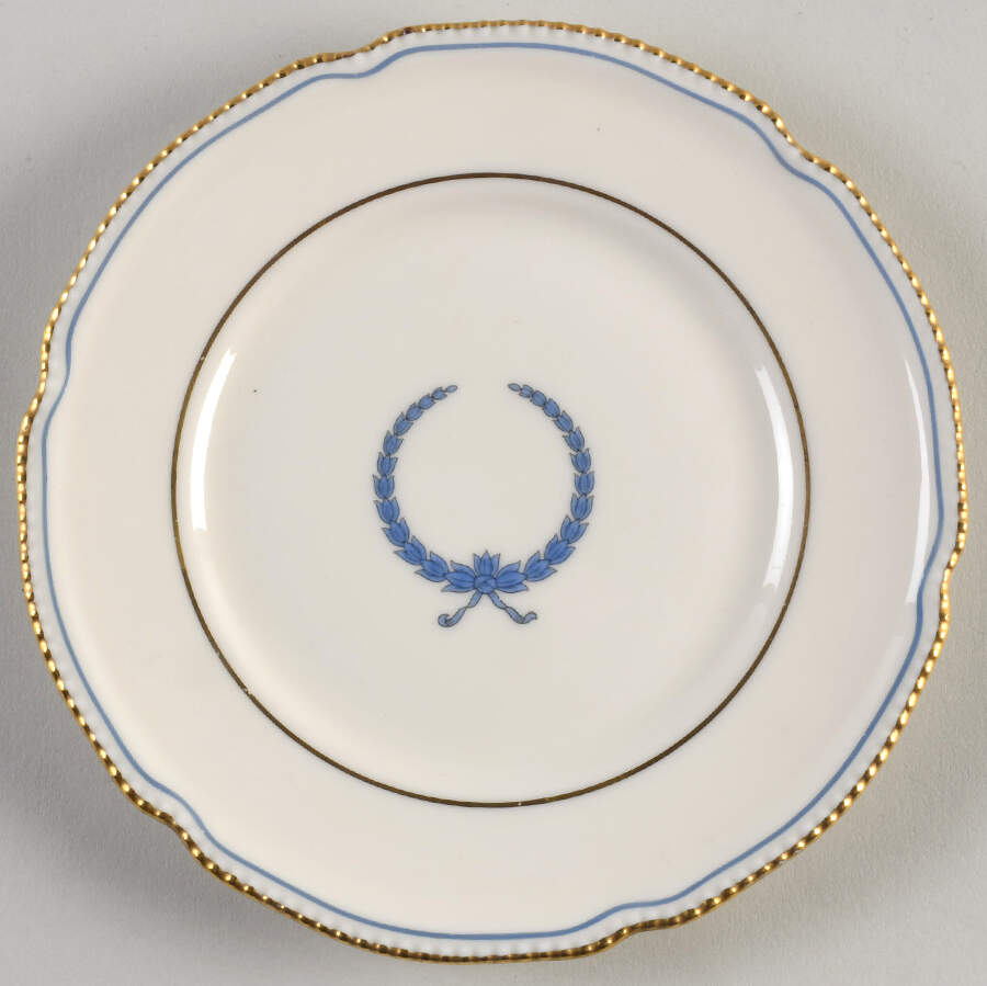 Empire (Blue Wreath, Gold Trim) Bread & Butter Plate by Castleton (USA)-1
