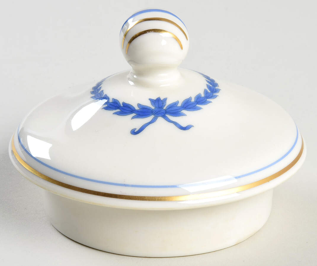 Empire (Blue Wreath, Gold Trim) Lid for Teapot by Castleton (USA)-1