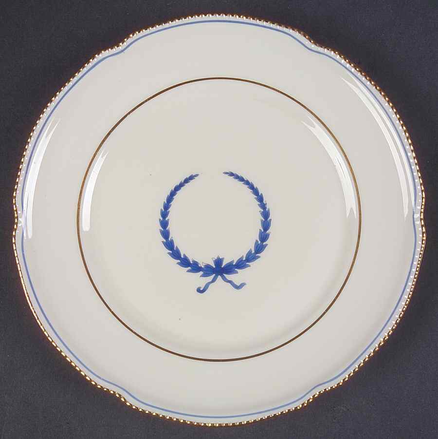 Empire (Blue Wreath, Gold Trim) Salad Plate by Castleton (USA)-1