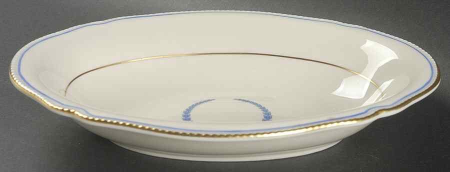 Empire (Blue Wreath, Gold Trim) 10" Oval Vegetable Bowl by Castleton (USA)-1