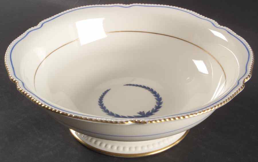 Empire (Blue Wreath, Gold Trim) 9" Round Vegetable Bowl by Castleton (USA)-1