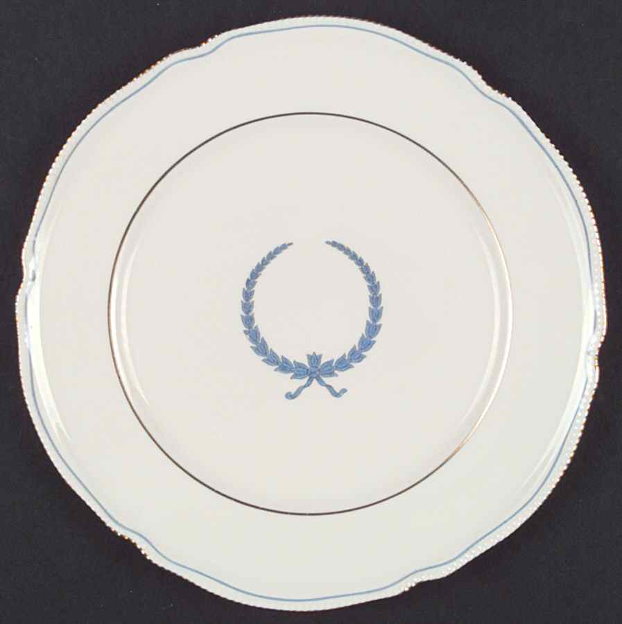 Empire (Blue Wreath, Gold Trim) Dinner Plate by Castleton (USA)-1