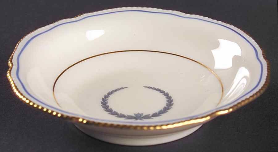 Empire (Blue Wreath, Gold Trim) Fruit/Dessert (Sauce) Bowl by Castleton (USA)-1