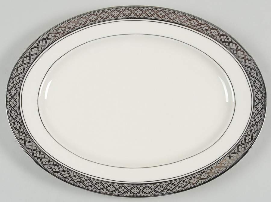 Evening Reflections Platinum 13" Oval Serving Platter by Castleton (USA)-1