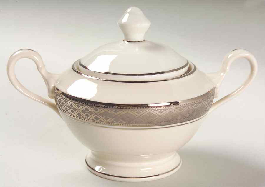 Evening Reflections Platinum Sugar Bowl & Lid by Castleton (USA)-1