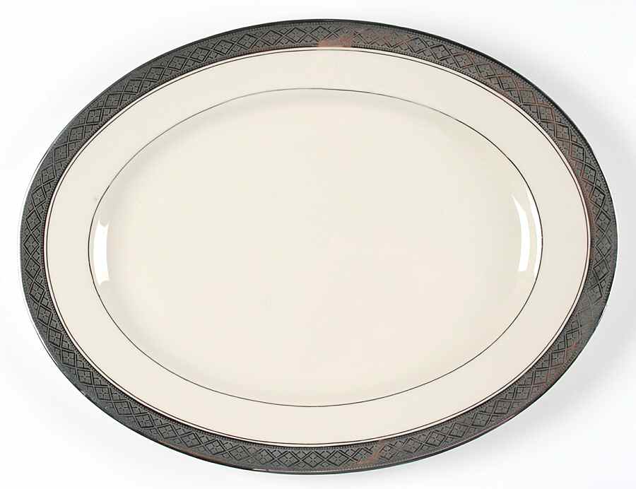 Evening Reflections Platinum 15" Oval Serving Platter by Castleton (USA)-1