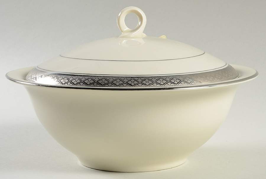Evening Reflections Platinum Round Covered Vegetable by Castleton (USA)-1
