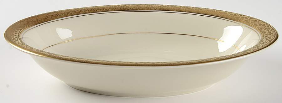 Evening Reflections Gold 11" Oval Vegetable Bowl by Castleton (USA)-1