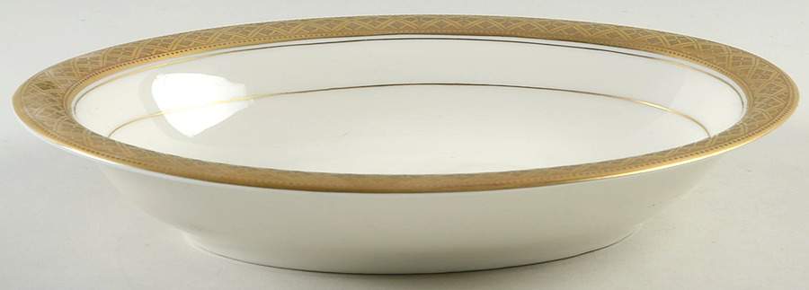 Evening Reflections Gold 10" Oval Vegetable Bowl by Castleton (USA)-1