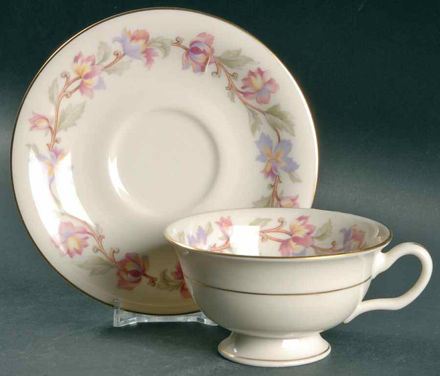 Fantasy Footed Cup & Saucer Set by Castleton (USA)-1