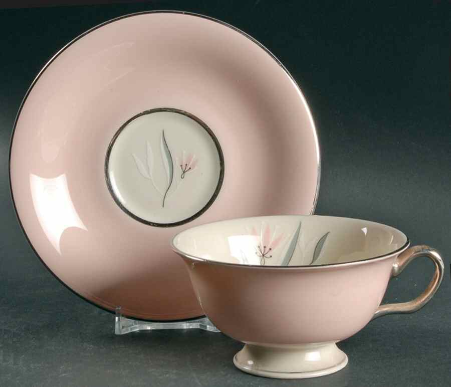 Fontaine Footed Cup & Saucer Set by Castleton (USA)-1