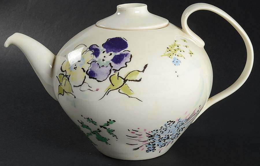 French Garden Teapot & Lid by Castleton (USA)-1