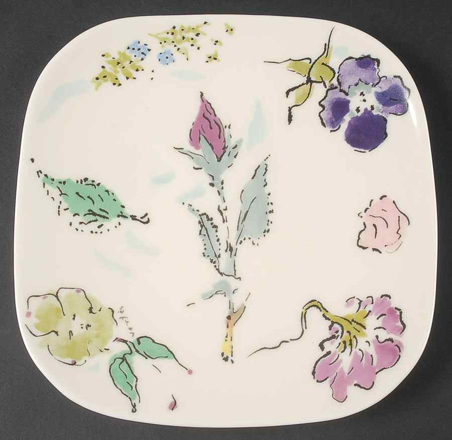 French Garden Square Salad Plate by Castleton (USA)-1