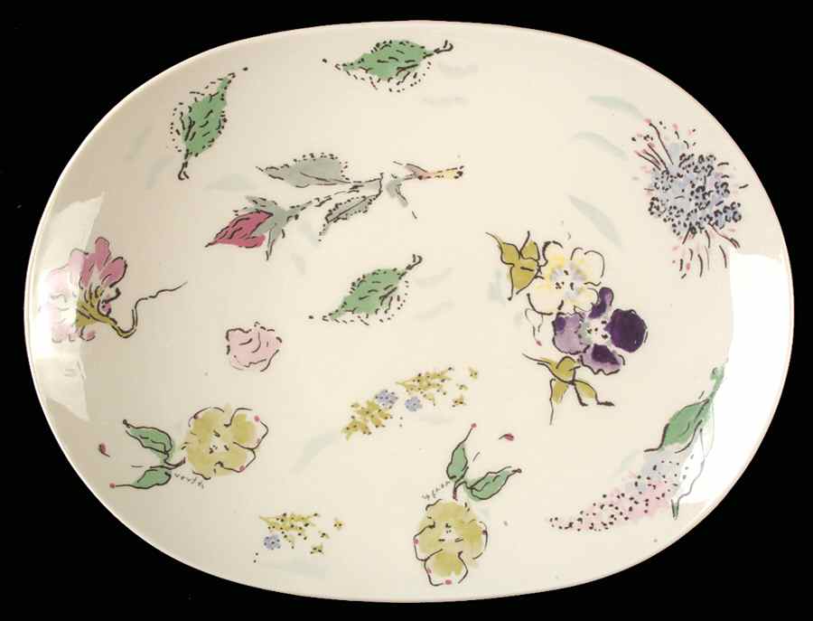 French Garden 15" Oval Serving Platter by Castleton (USA)-1