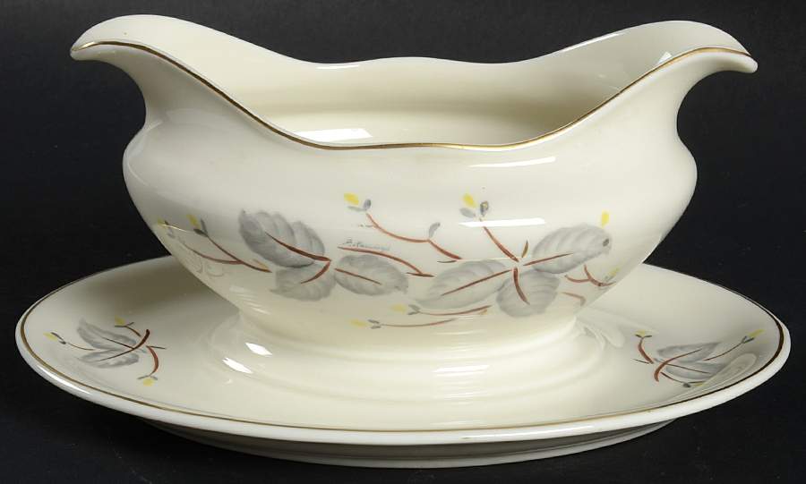 Glen Arden Gravy Boat with Attached Underplate by Castleton (USA)-1