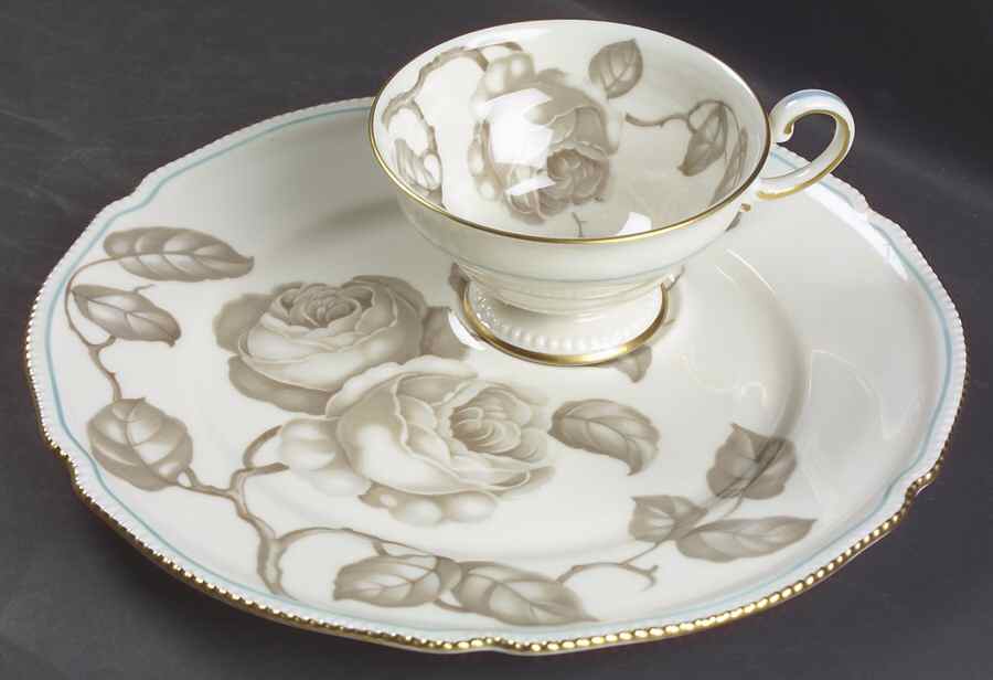 Gloria Snack Plate & Regular Footed Cup by Castleton (USA)-1