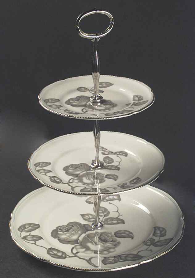 Gloria 13 7/8"-14 1/4" 3-Tiered Serving Tray(DP,SP,BB) HC by Castleton (USA)-1