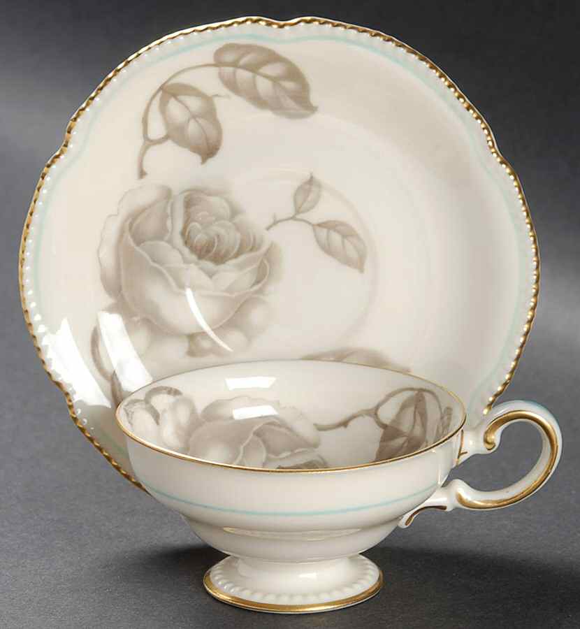 Gloria Footed Demitasse Cup & Saucer Set by Castleton (USA)-1