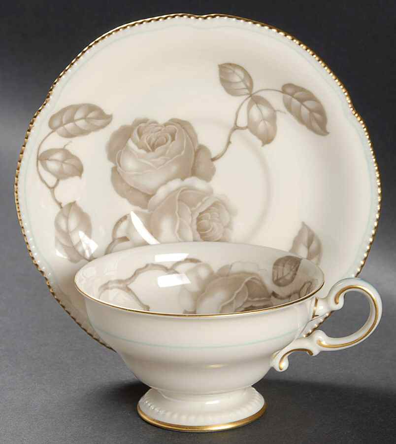 Gloria Footed Cup & Saucer Set by Castleton (USA)-1