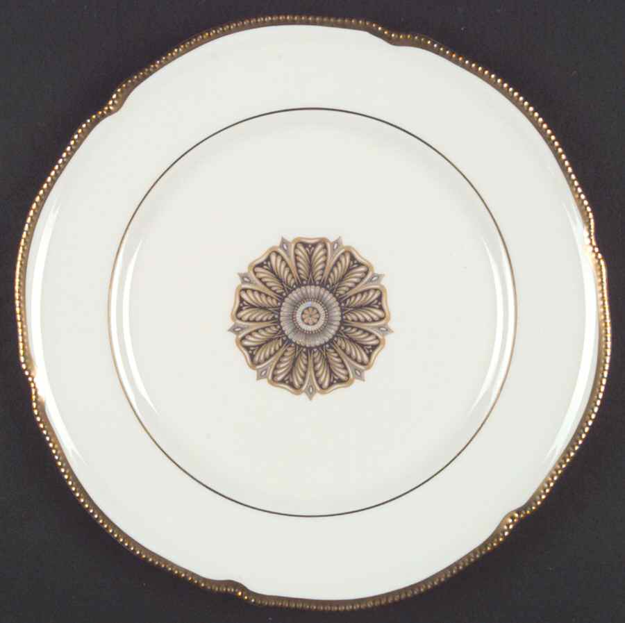 Gold Medallion Dinner Plate by Castleton (USA)-1