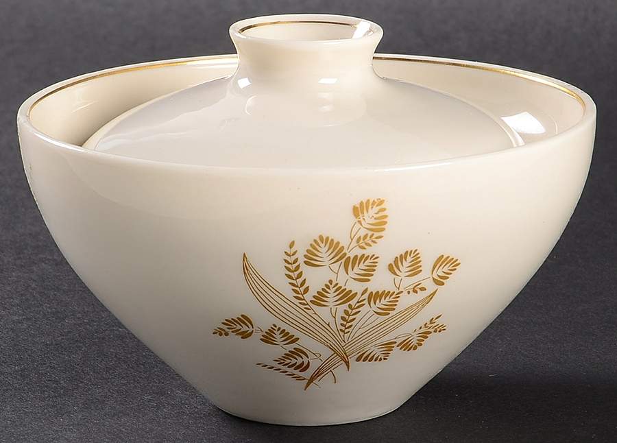 Golden Meadow Sugar Bowl & Lid by Castleton (USA)-1