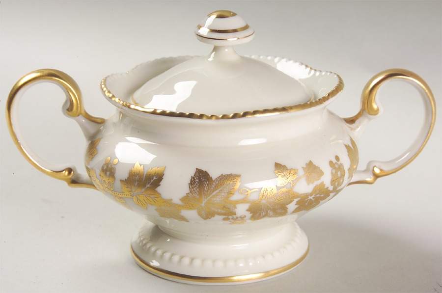 Golden Moment Sugar Bowl & Lid by Castleton (USA)-1