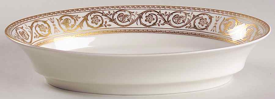 Golden Scroll 10" Oval Vegetable Bowl by Castleton (USA)-1