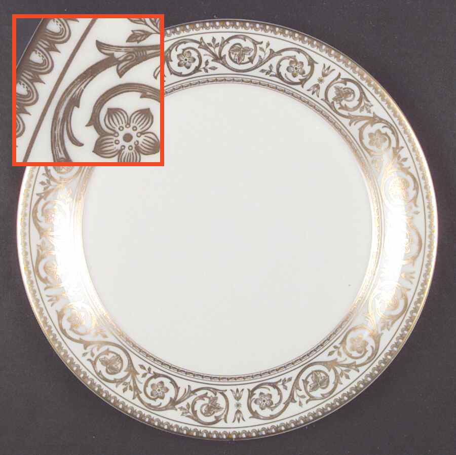 Golden Scroll Dinner Plate by Castleton (USA)-1