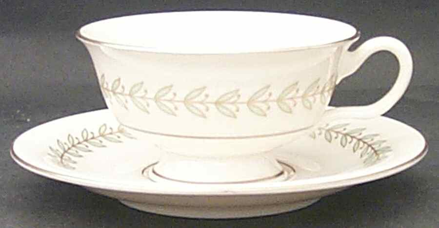 Grosvenor Footed Cup & Saucer Set by Castleton (USA)-1