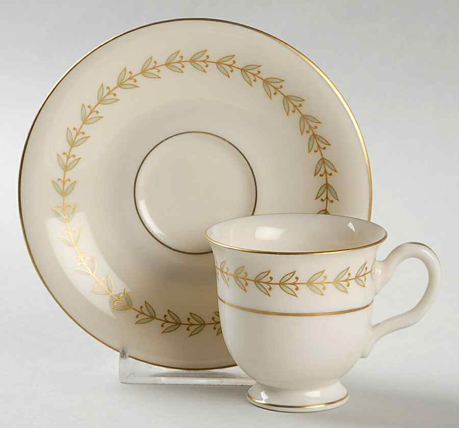 Grosvenor Footed Demitasse Cup & Saucer Set by Castleton (USA)-1