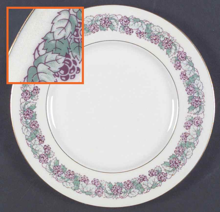 Harvest (Grapes, Green Leaves) Salad Plate by Castleton (USA)-1