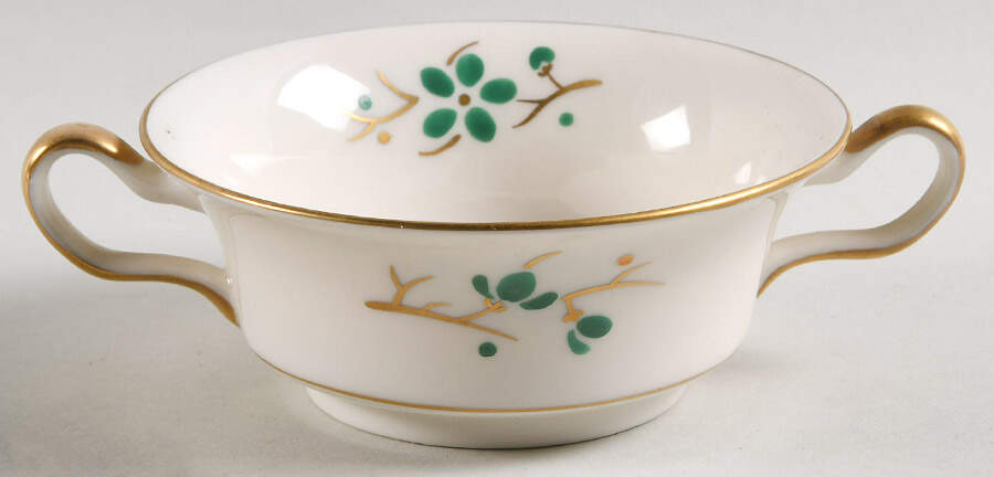 Jade Footed Cream Soup Bowl by Castleton (USA)-1