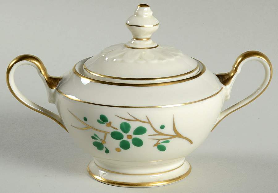 Jade Sugar Bowl & Lid by Castleton (USA)-1
