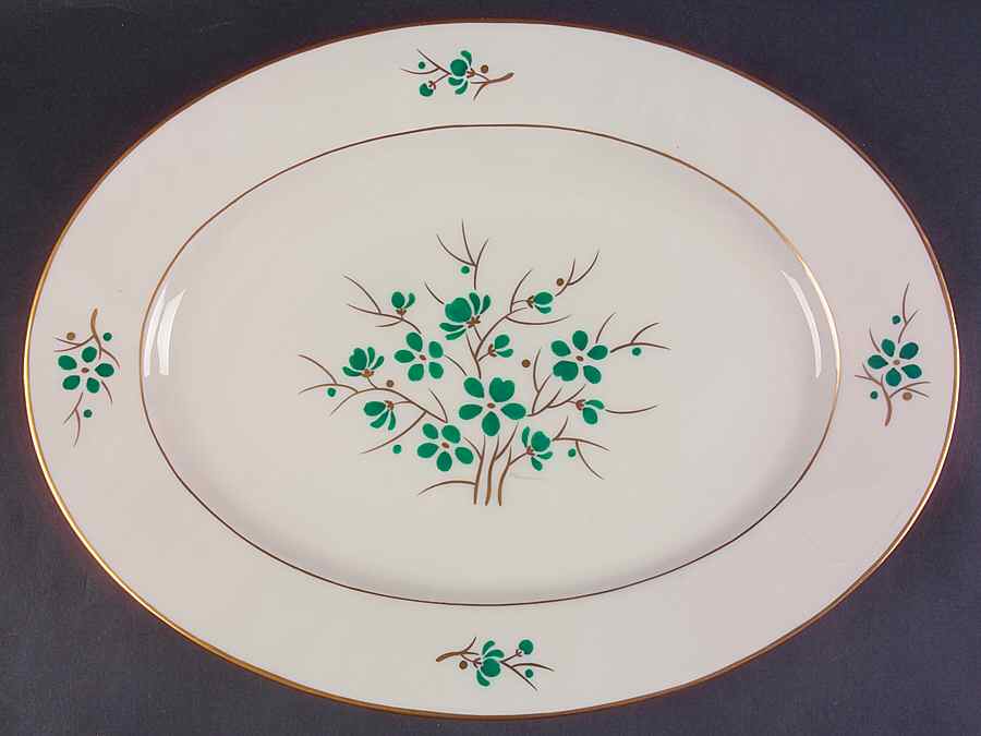 Jade 15" Oval Serving Platter by Castleton (USA)-1