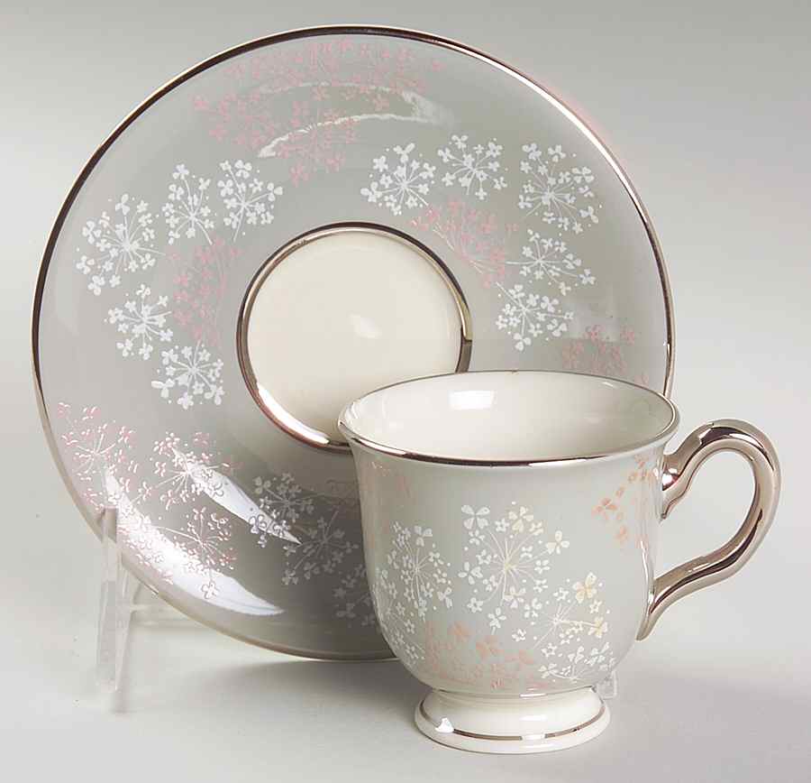 Lace Footed Demitasse Cup & Saucer Set by Castleton (USA)-1