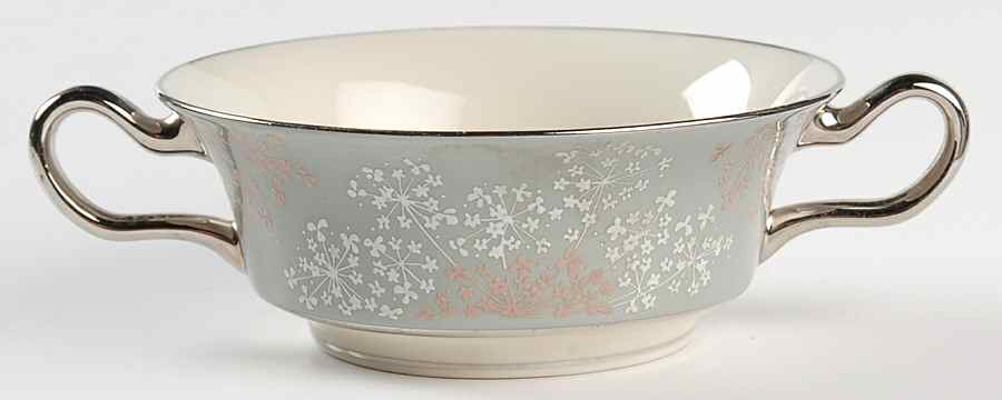Lace Footed Cream Soup Bowl by Castleton (USA)-1