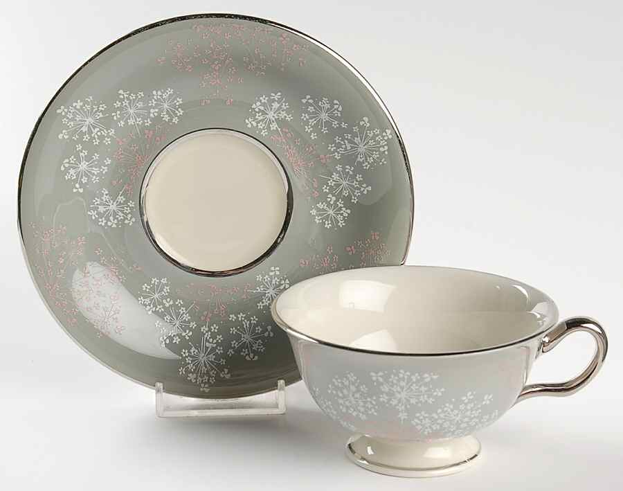Lace Footed Cup & Saucer Set by Castleton (USA)-1