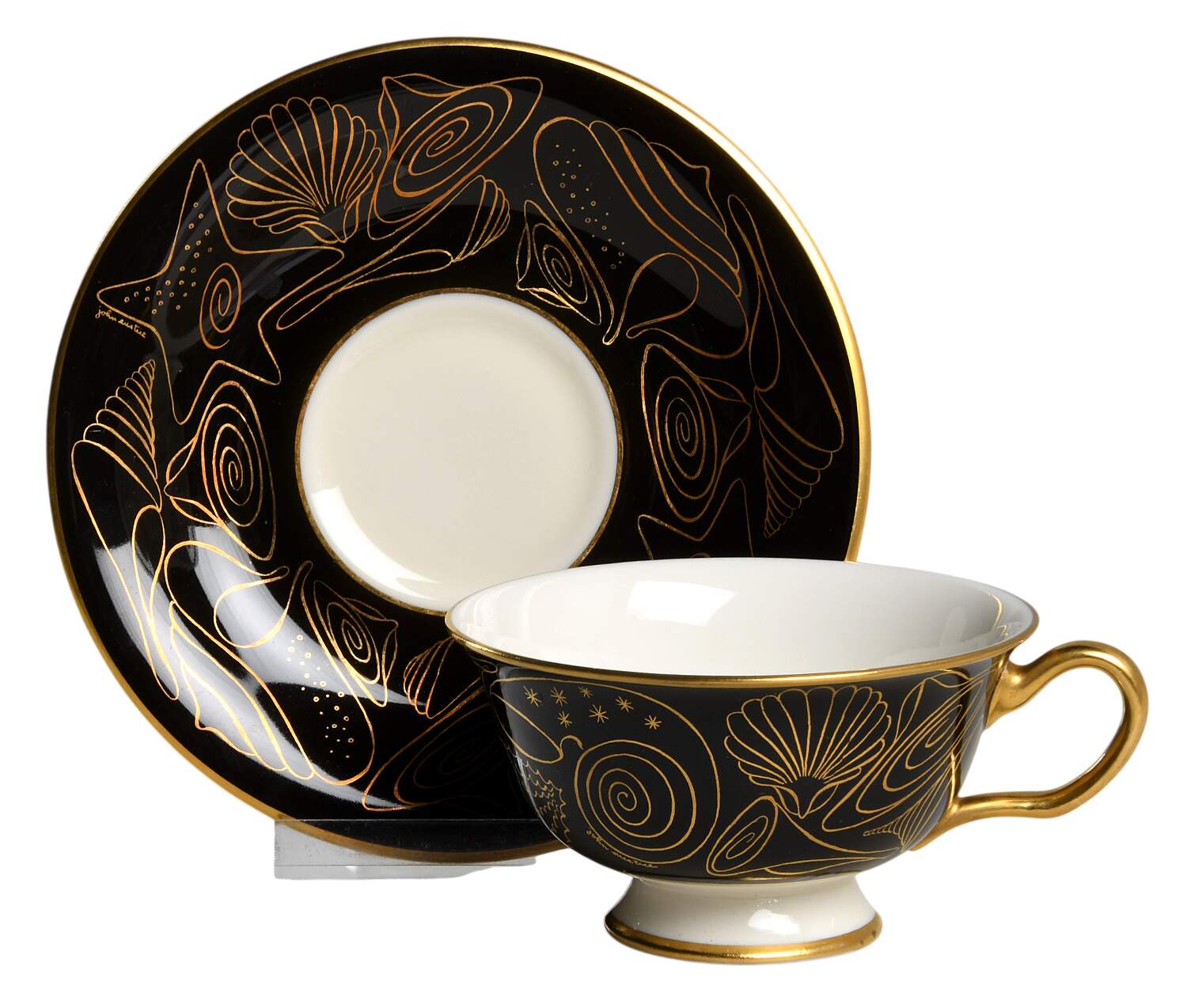 Lacosta Footed Cup & Saucer Set by Castleton (USA)-1