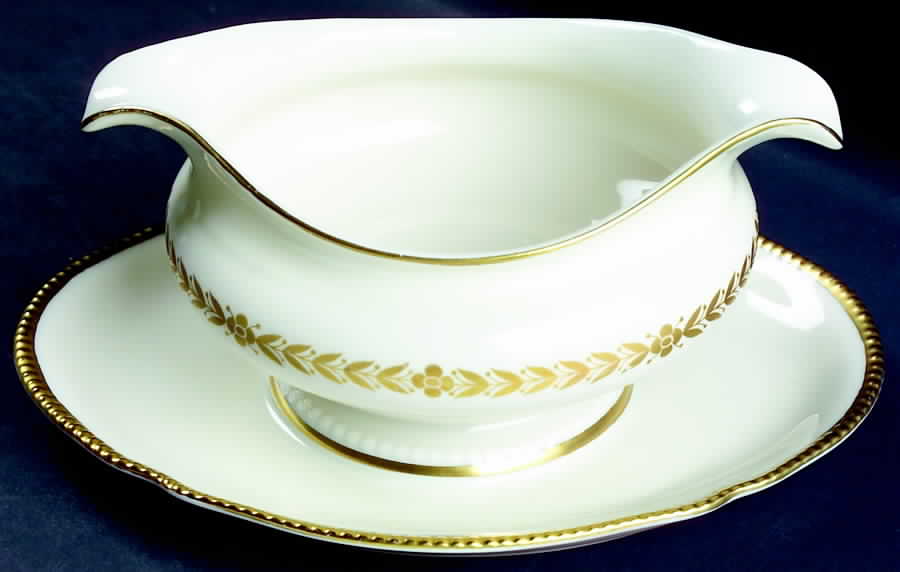 Laurel Gravy Boat with Attached Underplate by Castleton (USA)-1