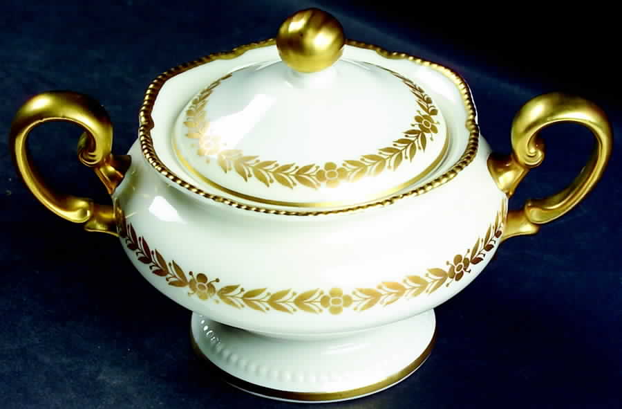 Laurel Sugar Bowl & Lid by Castleton (USA)-1