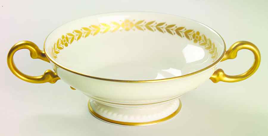 Laurel Footed Cream Soup Bowl by Castleton (USA)-1