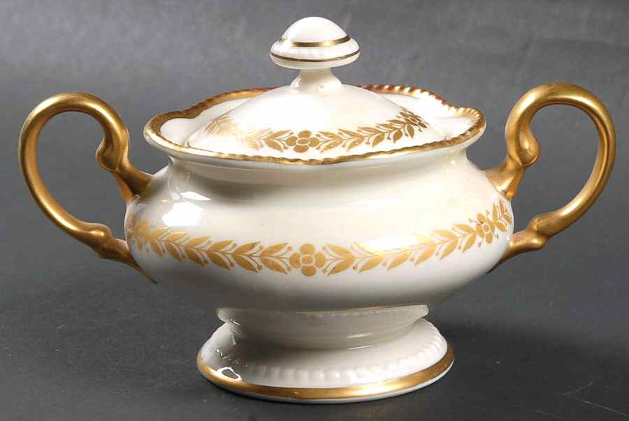 Laurel Sugar Bowl & Lid by Castleton (USA)-1