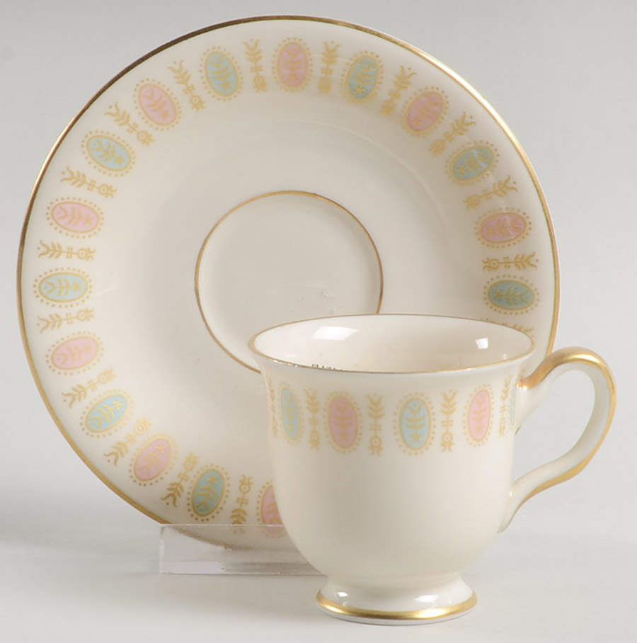 Lavalliere Footed Demitasse Cup & Saucer Set by Castleton (USA)-1